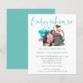 Begroting Genderneutrale Koe Blauwgroen Baby showe (Voorkant / Achterkant)