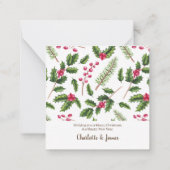 BEGROTING Gepersonaliseerde kerstfoto Holly Wreato Notitiekaartje (Achterkant)