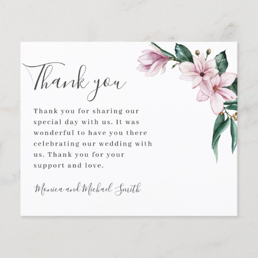 BEGROTING Gepilde Magnolia en bladeren | DANK U (Voorkant)