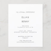 Begroting gewoon gehuwd met BT-foto-bruiloft aanko Flyer (Achterkant)