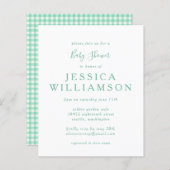 Begroting Gingham Pset in Mint Green Baby shower (Voorkant / Achterkant)