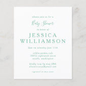 Begroting Gingham Pset in Mint Green Baby shower (Voorkant)