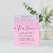 Begroting Glitter 14th Birthday Party Invitation (Staand voorkant)