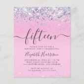 Begroting Glitter 15th Birthday Party Invitation (Voorkant)