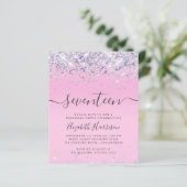 Begroting Glitter 17th Birthday Party Invitation (Staand voorkant)