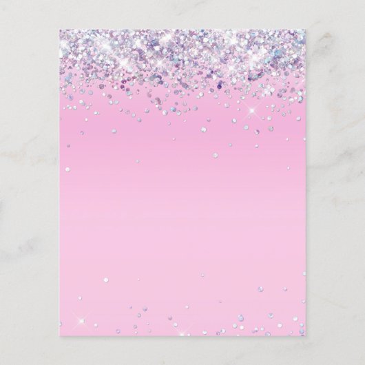 Begroting Glitter 17th Birthday Party Invitation (Achterkant)