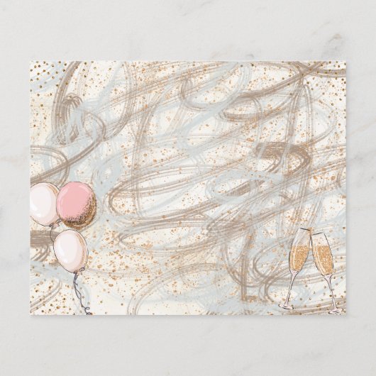 Begroting Glitter 50th Party Birthday Invitation (Achterkant)