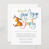 Begroting Glitter Funny Deer Nieuwjaar Uitnodiging (Voorkant / Achterkant)