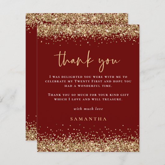 Begroting Glitter Gold Blood Red 21st Hartelijk da (Voorkant / Achterkant)