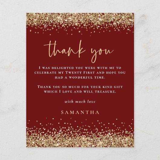 Begroting Glitter Gold Blood Red 21st Hartelijk da (Voorkant)