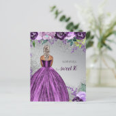 Begroting Glitter Paarse Dress Sweet 16 verjaardag (Staand voorkant)