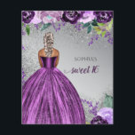 Begroting Glitter Paarse Dress Sweet 16 verjaardag<br><div class="desc">Budget Silver Paarse Sparkle Dress Sweet 16 Birthday Uitnodiging. Donkere huid Blonde Hair</div>