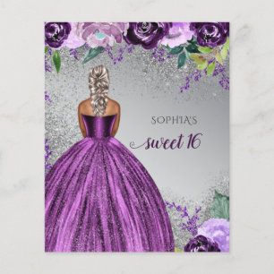 Begroting Glitter Paarse Dress Sweet 16 verjaardag