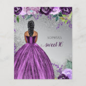 Begroting Glitter Paarse Dress Sweet 16 verjaardag (Voorkant)