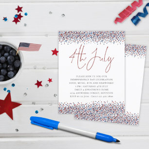 Begroting Glitter Red Blue, uitnodiging van 4 juli