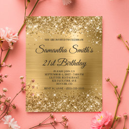 Begroting Glittery Gold Monogram 21st verjaardag U