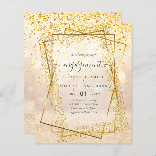 BEGROTING Glitzy Glam ENGAGEMENT Party (Voorkant / Achterkant)