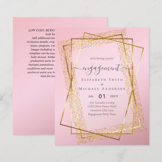 BEGROTING Glitzy Glam ENGAGEMENT Party (Voorkant / Achterkant)