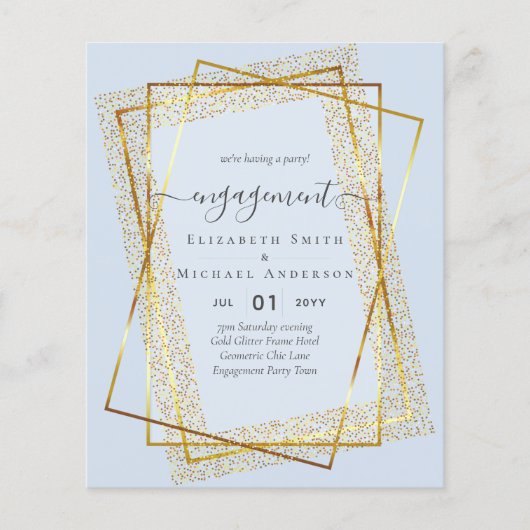 BEGROTING Glitzy Glam ENGAGEMENT Party Flyer (Voorkant)