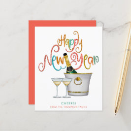 BEGROTING Gold Glitter Champagne Happy Nieuwjaar