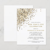 BEGROTING Gold Glitter nieuwjaarsuitnodiging (Voorkant / Achterkant)
