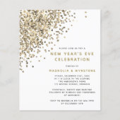 BEGROTING Gold Glitter nieuwjaarsuitnodiging (Voorkant)
