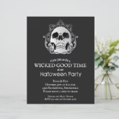 Begroting Gothic Skull Halloween Uitnodigingen (Staand voorkant)
