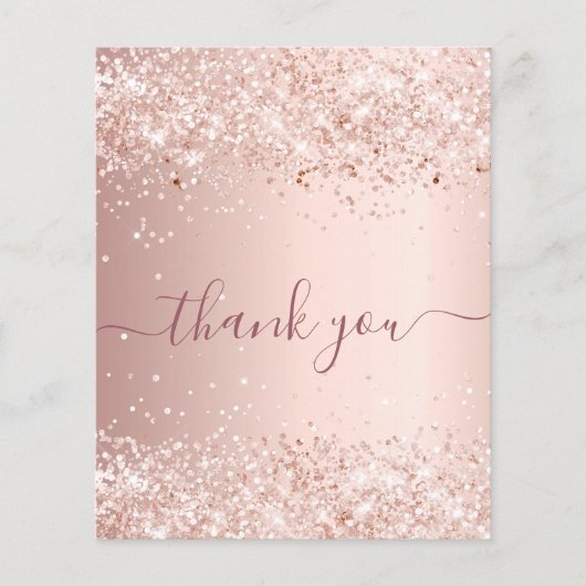 BEGROTING Goud roos goudglitter stof bedankt (Voorkant)