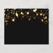 Begroting gouden sterren voor het roos op de geboo flyer (Achterkant)