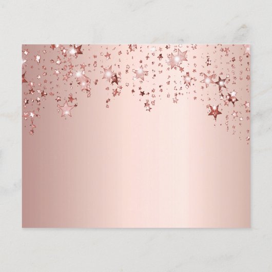 Begroting gouden sterren voor het roos op de geboo flyer (Achterkant)