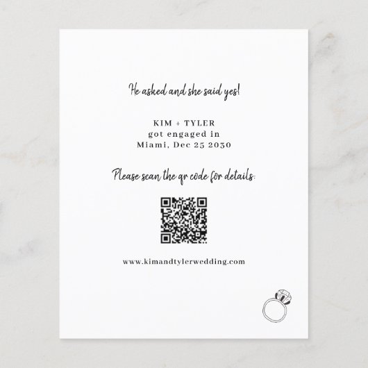 Begroting grappig foto QR CODE verloving bekendmak Flyer (Achterkant)