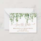 Begroting Greenery Eucalyptus B Wedding Save the D Notitiekaartje (Voorkant)