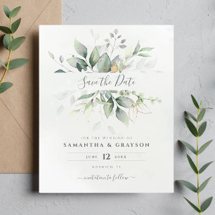 Begroting Greenery Eucalyptus Wedding Save the Dat