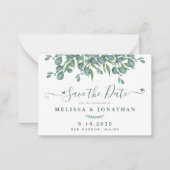 Begroting Greenery Eucalyptus Wedding Save the Dat Notitiekaartje (Voorkant)