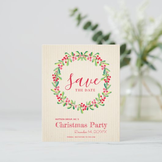 Begroting Greenery Kerstmis sparen de Datum (Staand voorkant)