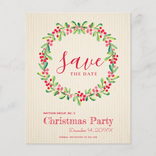 Begroting Greenery Kerstmis sparen de Datum Flyer (Voorkant)