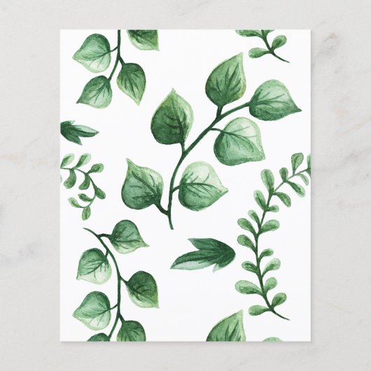 Begroting Greenery Leafy Modern Wedding Flyer (Achterkant)