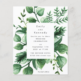Begroting Greenery Leafy Modern Wedding Flyer