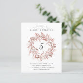 Begroting Greenery Wreath Kids Birthday Uitnodigin (Staand voorkant)