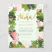 Begroting Groene Aloha Hawaii Tropical Gold Birthd (Voorkant)