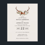 Begroting groene florale stag bruiloft uitnodiging flyer<br><div class="desc">Rustic floral and stag antlers botancial bruiloft nodigt en geeft een kaart. Met prachtige zwarte roest,  terracotta,  wazige roze en groene pampas gras eucalyptus waterverf details. Deze moderne huwelijksuitnodiging zal zeker de stijl bepalen voor je grote dag.</div>