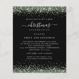 Begroting Groene Glitter-kerstfeest Zwarte