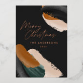 begroting groene terracotta modern minimalistisch  folie feestdagenkaart (Voorkant)