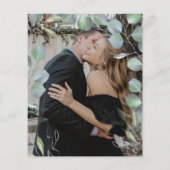 Begroting groene uitnodiging voor het bruiloft van flyer (Achterkant)