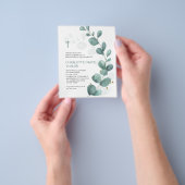 Begroting Groene Waterverf Eucalyptus Baptisme Inv Flyer (Hand)