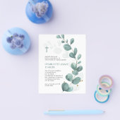 Begroting Groene Waterverf Eucalyptus Baptisme Inv Flyer (Enkel)