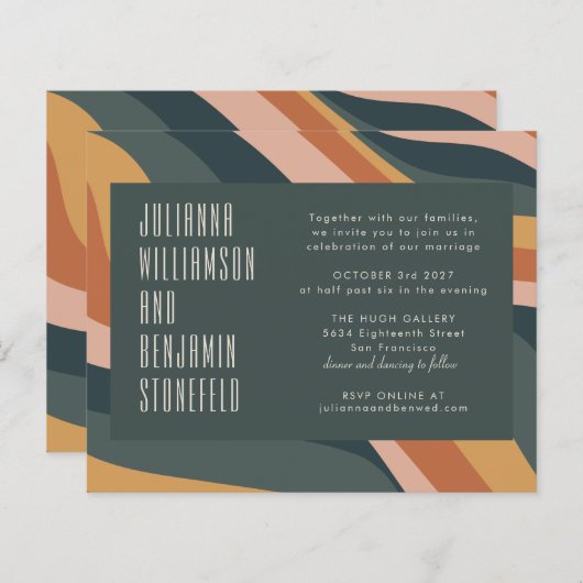 Begroting Groovy 70's aarthy Boho Stripes Wedding (Voorkant / Achterkant)