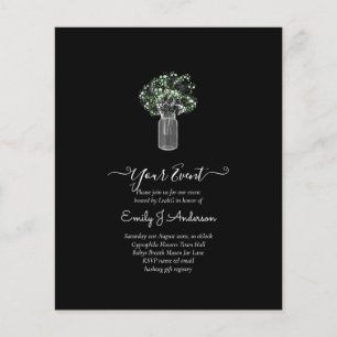 BEGROTING Gypsophila Mason Jar Modern Minimum WEDD Flyer
