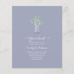 BEGROTING Gypsophila Mason Jar Modern Minimum WEDD Flyer