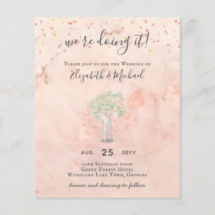 BEGROTING Gypsophila Mason Jar Modern Minimum WEDD Flyer